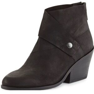 Eileen Fisher Black Suede Wrap Strap Ankle Boot
